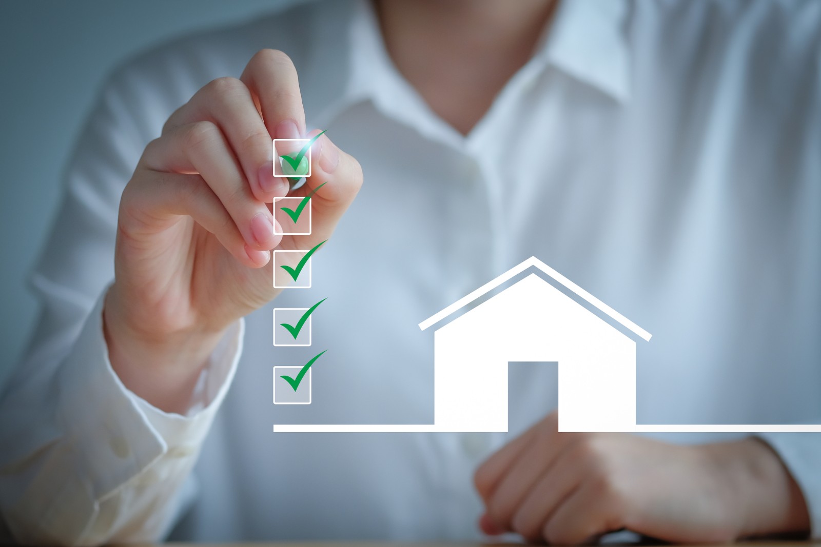 Checklist while buying your House. Real estate concept. Check mark completed for home buying checklist.